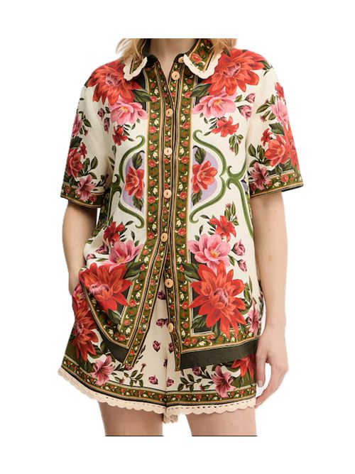 Farm Rio pantaloncini lino wonder rio sand FARM Rio | 34417026106 FLORAL PAULA BLACK